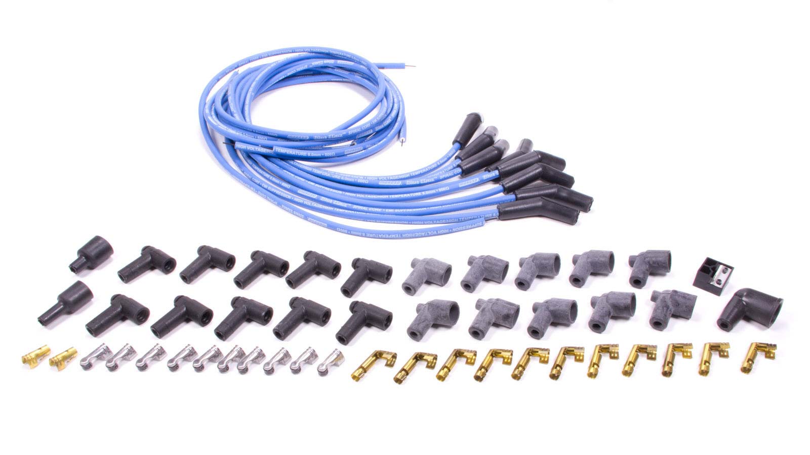 Moroso Spark Plug Boot & Terminal Kit - Blue Max - 90 Degree Ends - Set of  8 - 72070 