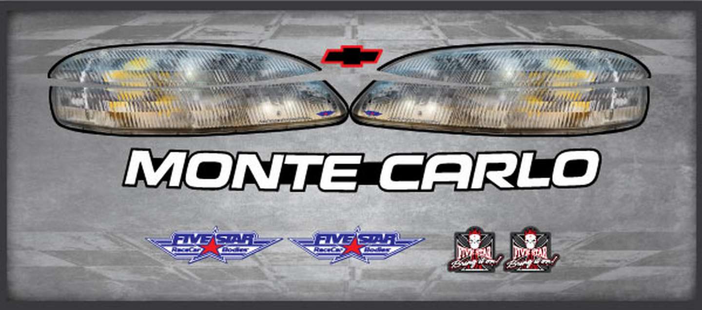 Monte Carlo Headlight Decal With Turn Signal For Plastic Racing Front End
